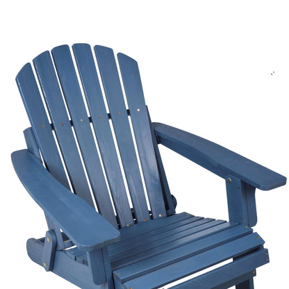 Oversize Outdoor Folding Adirondack Chair, Patio Chair For Garden Backyard Porch Pool Deck Firepit - Blue