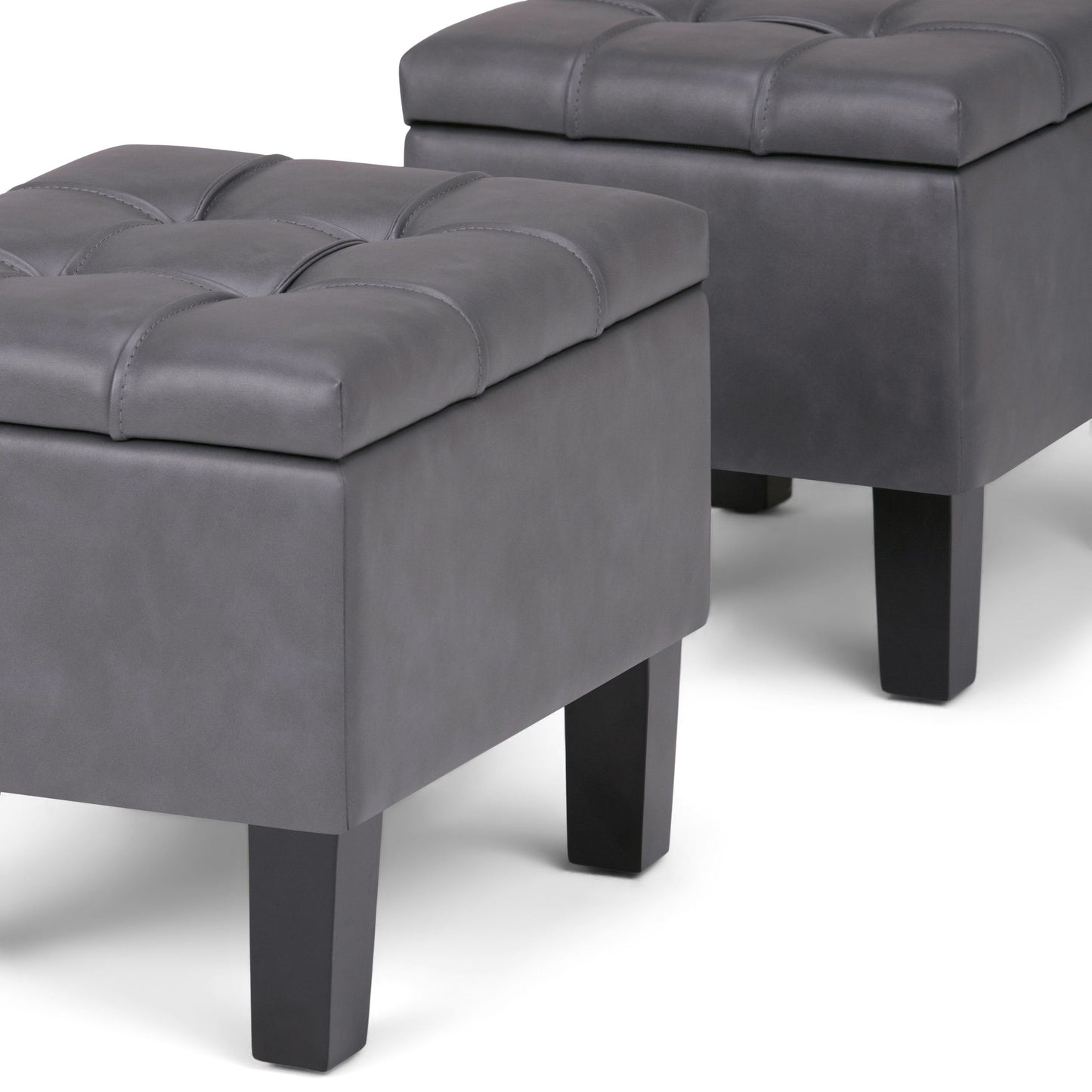 Dover - 3 Piece Storage Ottoman - Stone Gray