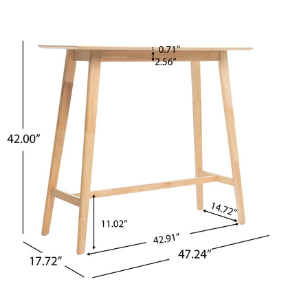 Bar Height Dining Table With Splayed Legs And Elongated Rectangular Top - Natural