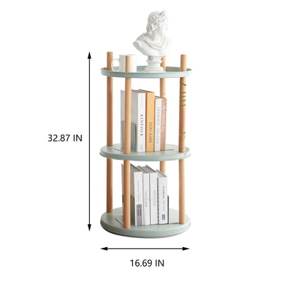 Storage Shelf, 360ÔøΩÔøΩÔøΩÔøΩÔøΩÔøΩÔøΩÔøΩÔøΩÔøΩÔøΩÔøΩÔøΩÔøΩÔøΩ Rotating Bookshelf, 3 Tier Bookcase With Large-Capacity Storage Space, Multifunctional Storage Rack, Compact Design For Living Room - Natural