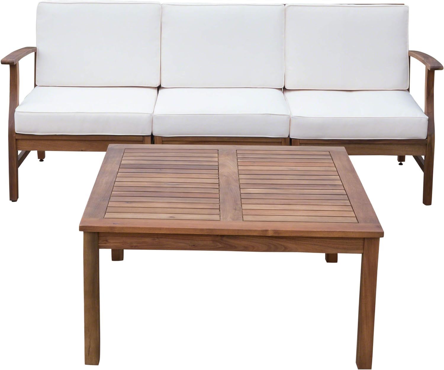 Perla - 3 Seater Sofa And Table Set - Cream