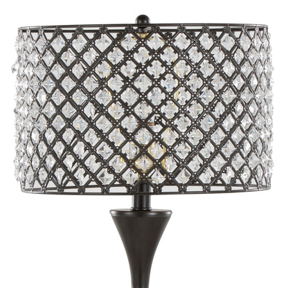 Topaz - Contemporary Table Lamp - Oil Rubbed Bronze / Clear Crystal