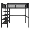 Full Size Loft Bed With 4 Tier Shelves And Storage - Black