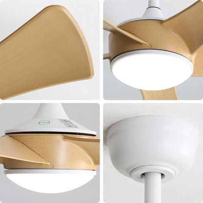 Modern Ceiling Fan With 22W LED Light And Remote Control 5 ABS Blades For Living Room - White