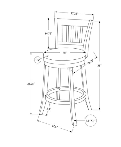 Swivel Bar Stool Counter Height, Transitional Comfortable Seating (Set of 2) - Espresso