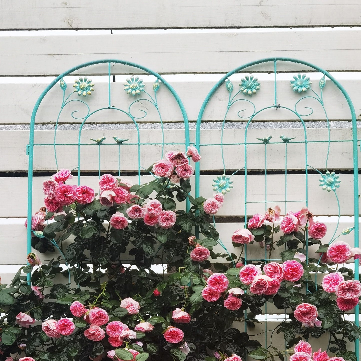 4 Pack Metal Garden Trellis Rustproof Trellis For Climbing Plants Outdoor Flower Support - Green