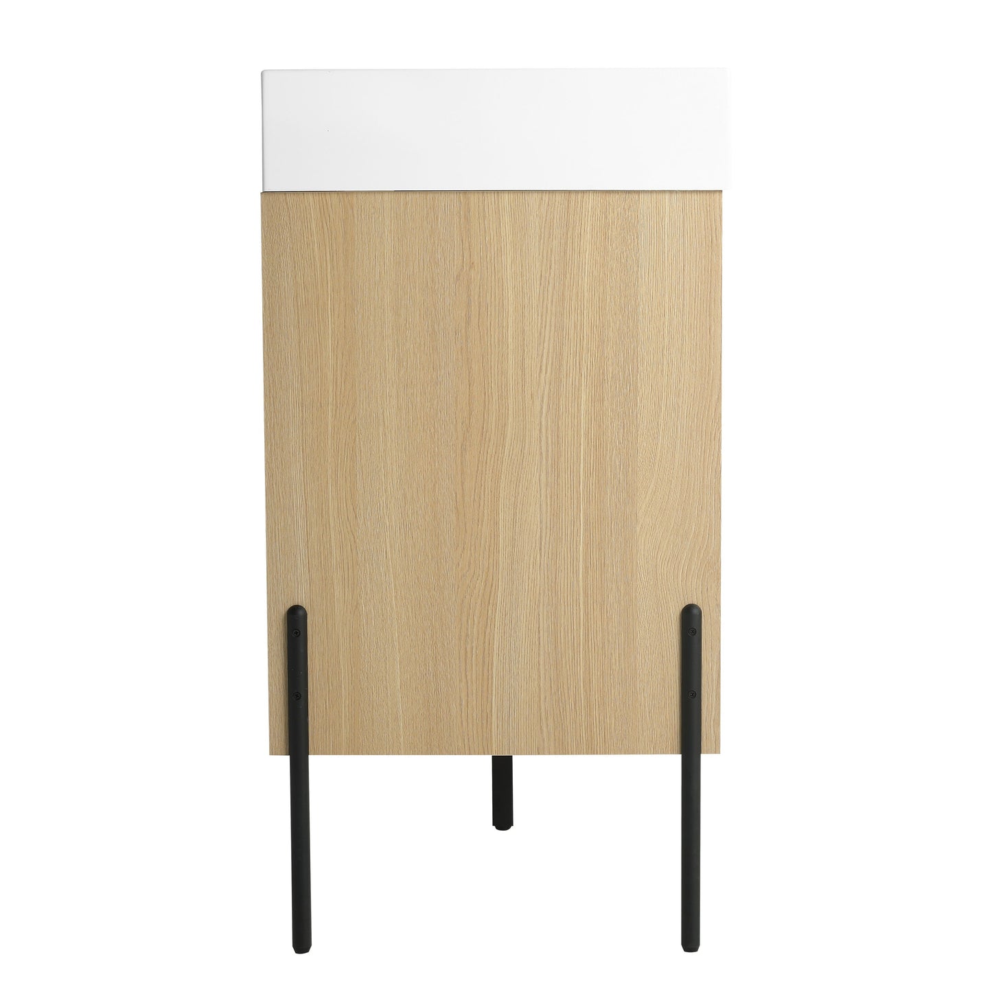 Modern 60" Bathroom Vanity Combo With Single Resin Sink And Storage Cabinet - Oak