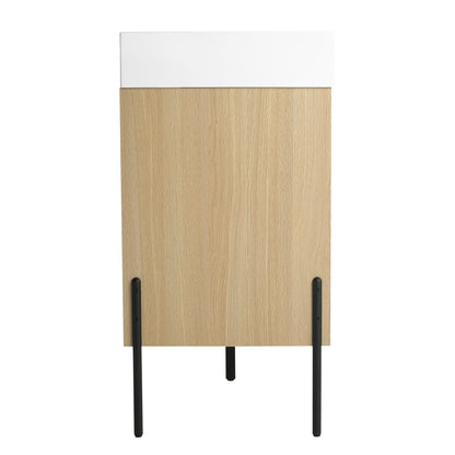 Modern 60" Bathroom Vanity Combo With Single Resin Sink And Storage Cabinet - Oak