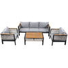 4 Pieces Outdoor Sectional Sofa Set 5 Person Patio Seating Group Outdoor Conversation Set With Cushions And A Coffee Table For Patios, Gardens, Or Balcony - Gray