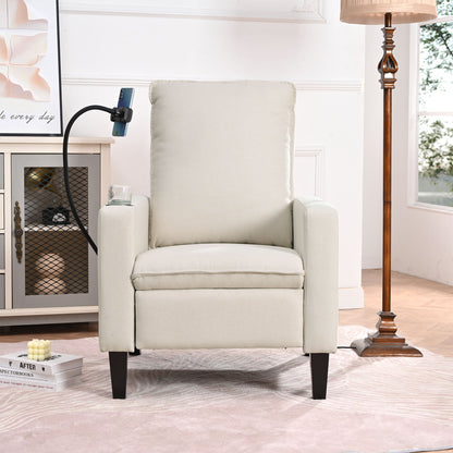 Recliner Chairs For Adults, Adjustable Recliner Sofa With Mobile Phone Holder & Cup Holder, Modern Reclining Chairs Fabric Push Back Recliner Chairs For Living Room, Bedroom - Beige