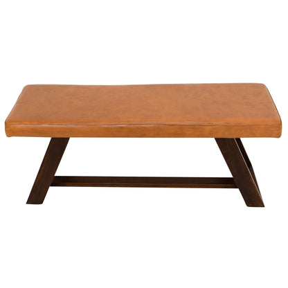 Marley - Genuine Leather Bench - Amber