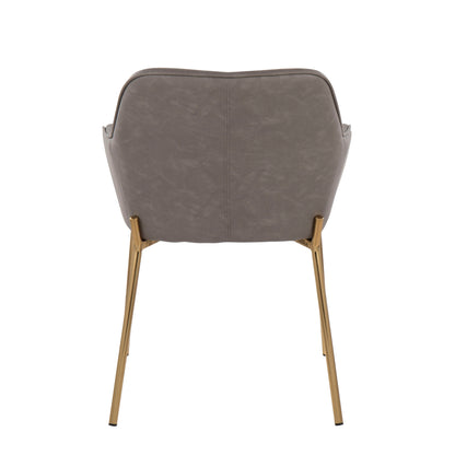 Daniella - Contemporary Dining Chair (Set of 2) - Gold / Gray