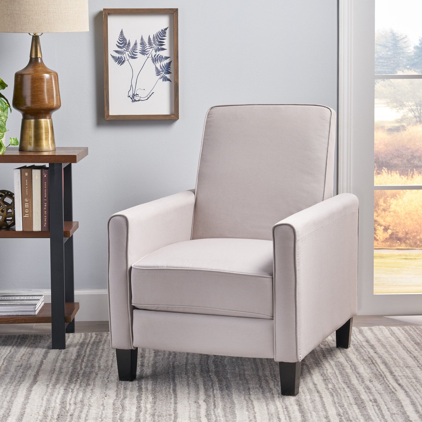 Linen Push Back Chair For Elegant Home - Gray