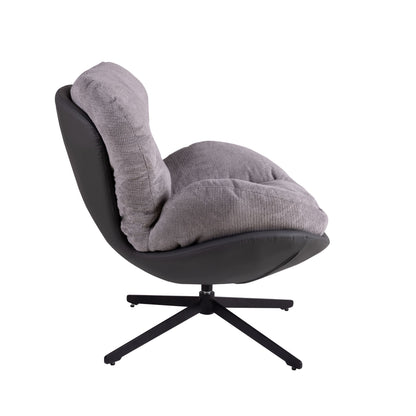 360ÔøΩÔøΩ Swivel Office Chair, Modern Chenille Chair With And Metal Base Frame, No Wheels, Accent Chair - Gray