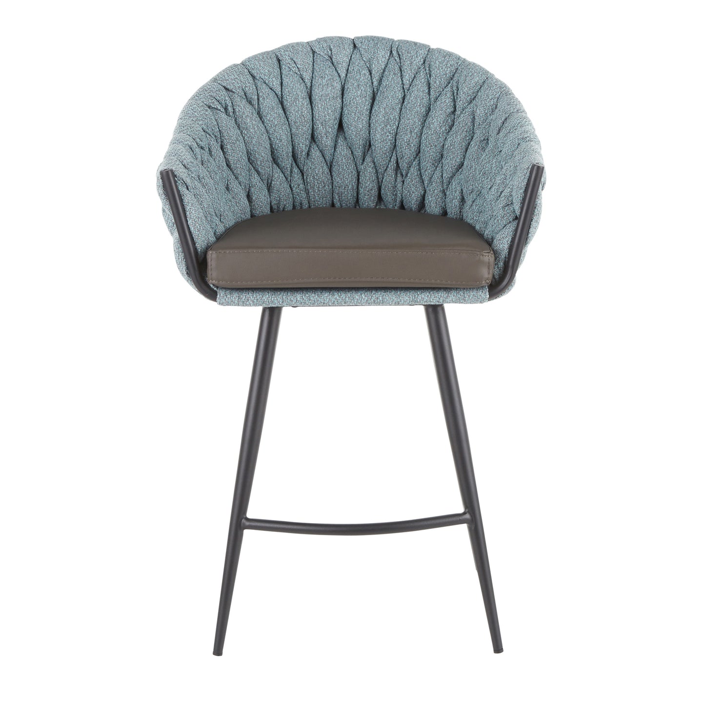 Matisse - Braided Contemporary Counter Stool - Black / Gray / Blue