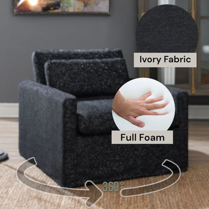 Naveen - Swivel Chair With 1 Toss Pillow - Dark Gray
