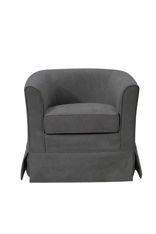 Tucker - Woven Fabric Swivel Barrel Chair - Gray