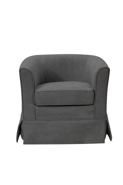 Tucker - Woven Fabric Swivel Barrel Chair - Gray