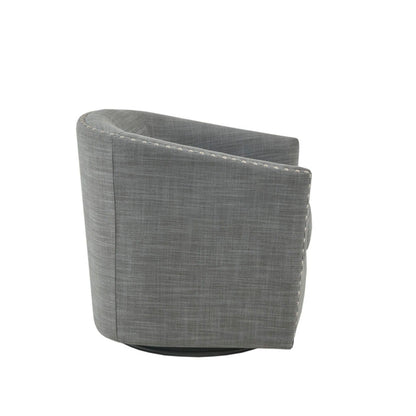 Swivel Chair Elegant Design Fabric Solid Wood - Gray