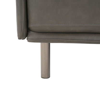 Vintage Lounge Chair With Polyester Upholstery, Steel Legs - Gray
