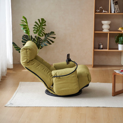 Adjustable Swivel Lounge Chair With 360 Degree Rotating Seat And Headrest Support Leisure Chair Deck Chair Game Chair For Living Room - Green