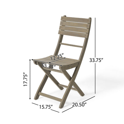 Outdoor 3 Pieces Half Round Folding Bistro Set: Weather Resistant, Space Saving - Gray