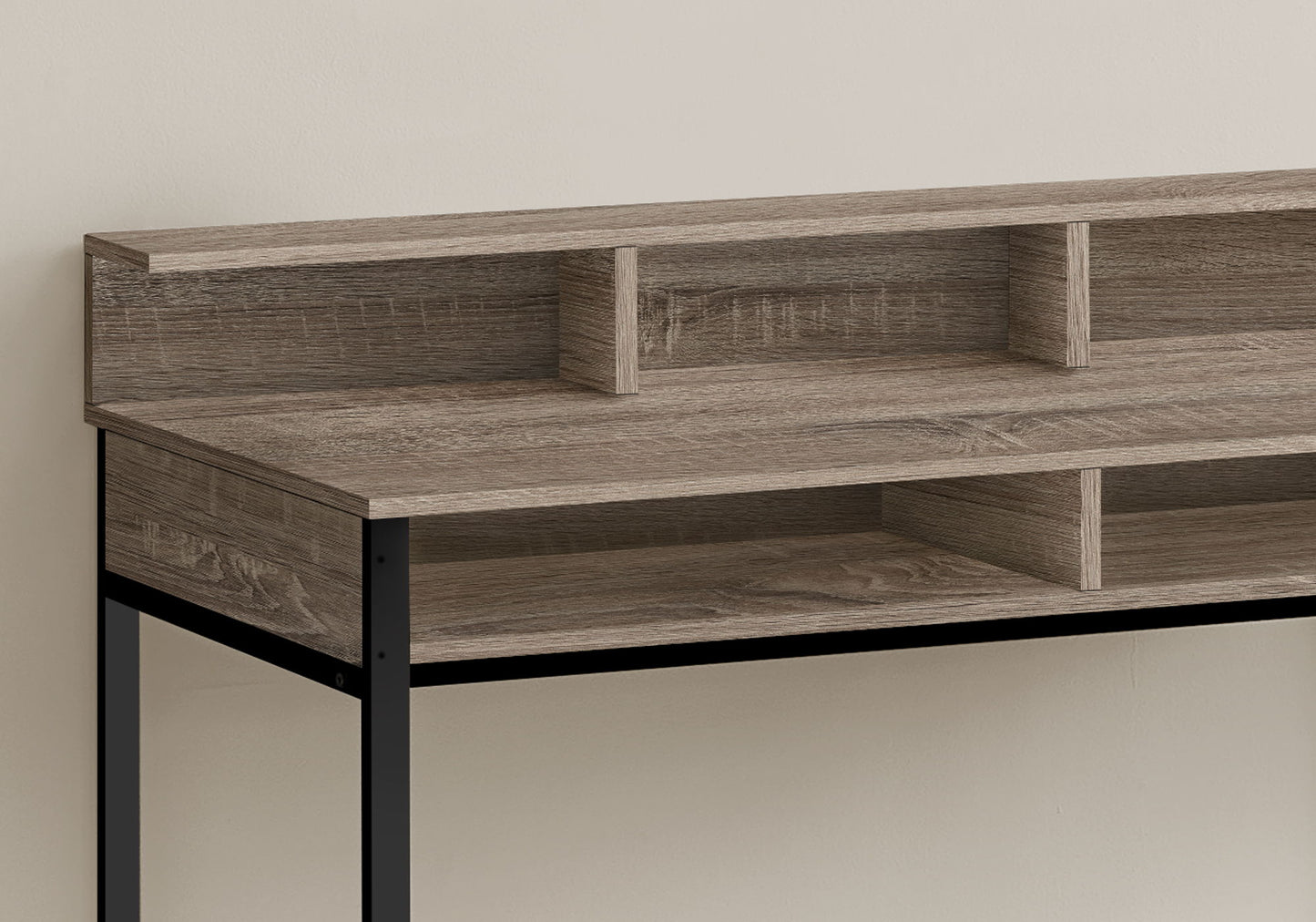 Computer Desk, Home Office, Standing, Storage Shelves, Laptop, Contemporary & Modern - Taupe