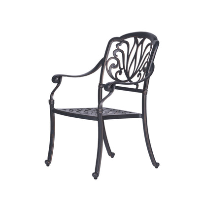 Patio Outdoor Aluminum Dining Armchair With Cushion (Set of 2) - Spectrum Sand