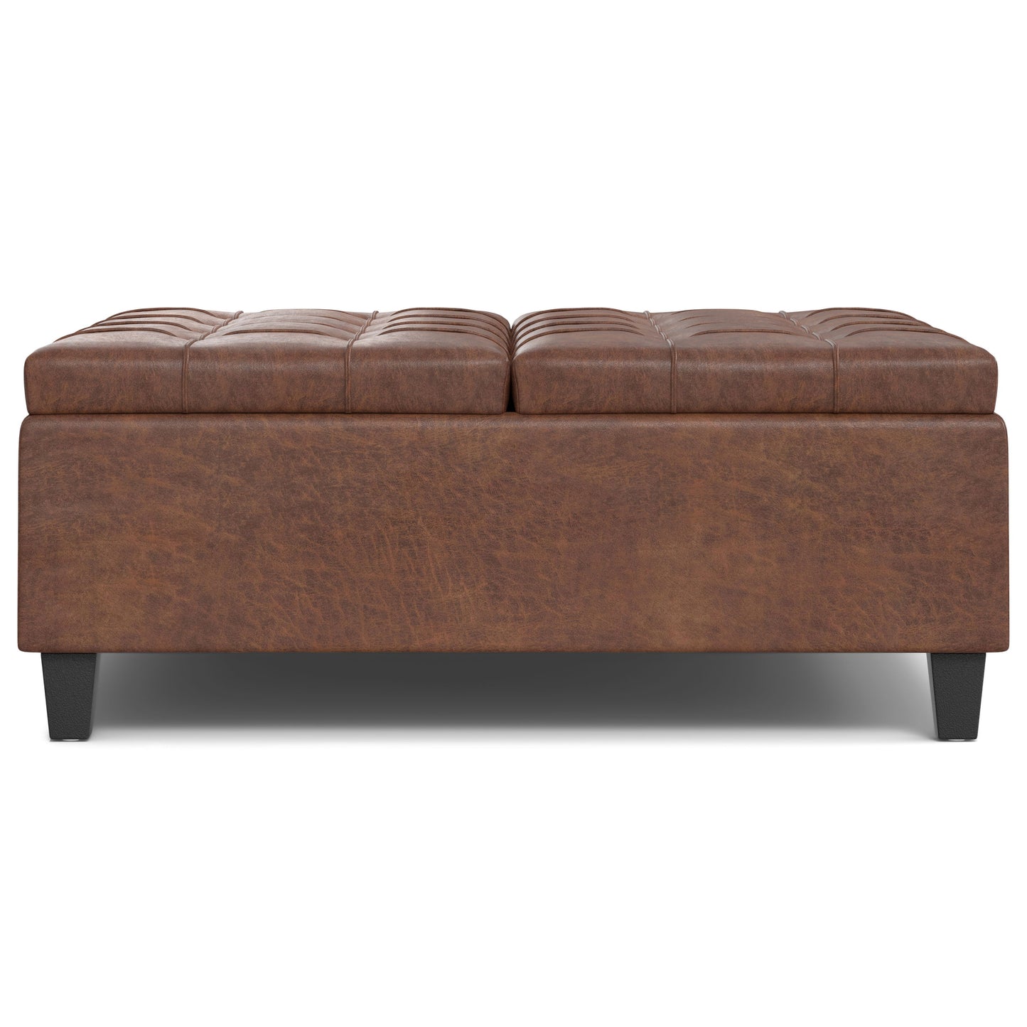 Harrison - Multifunctional Large Square Coffee Table Storage Ottoman - Brown