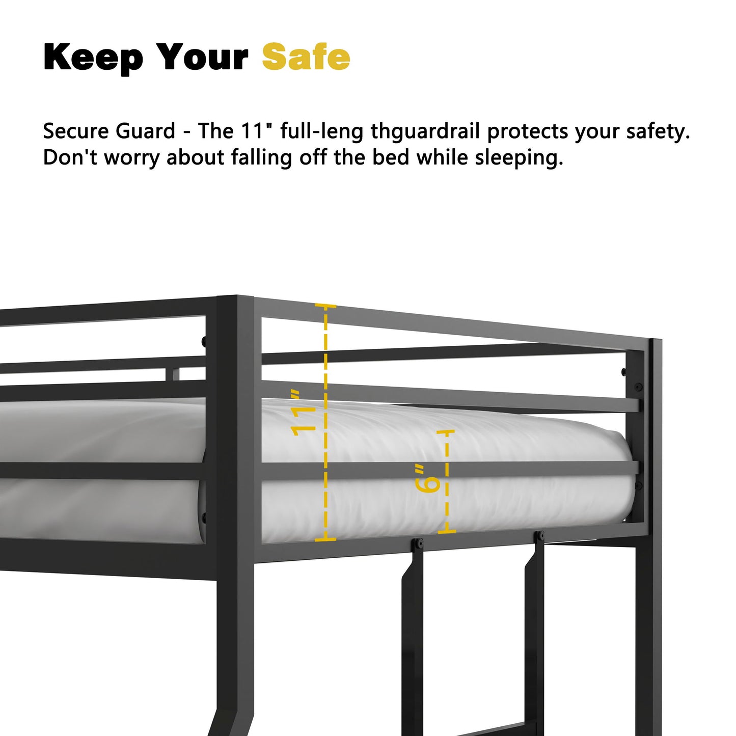 Adam - Twin Over Full Metal Bunk Bed - Black Metal