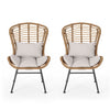 Calypso - Outdoor Chair With Water Resistance Cushion And Iron Frame - Beige