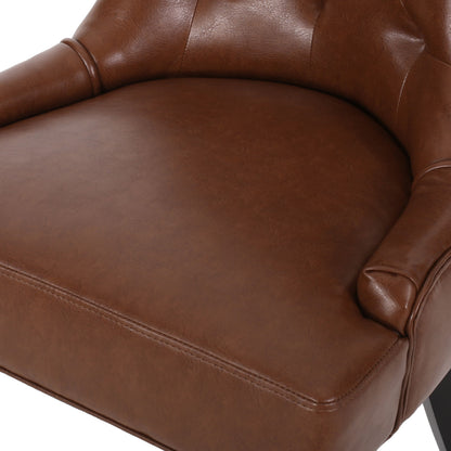 Cheney - Contemporary Dining Chair (Set of 2) With Tufted Design - Light Brown