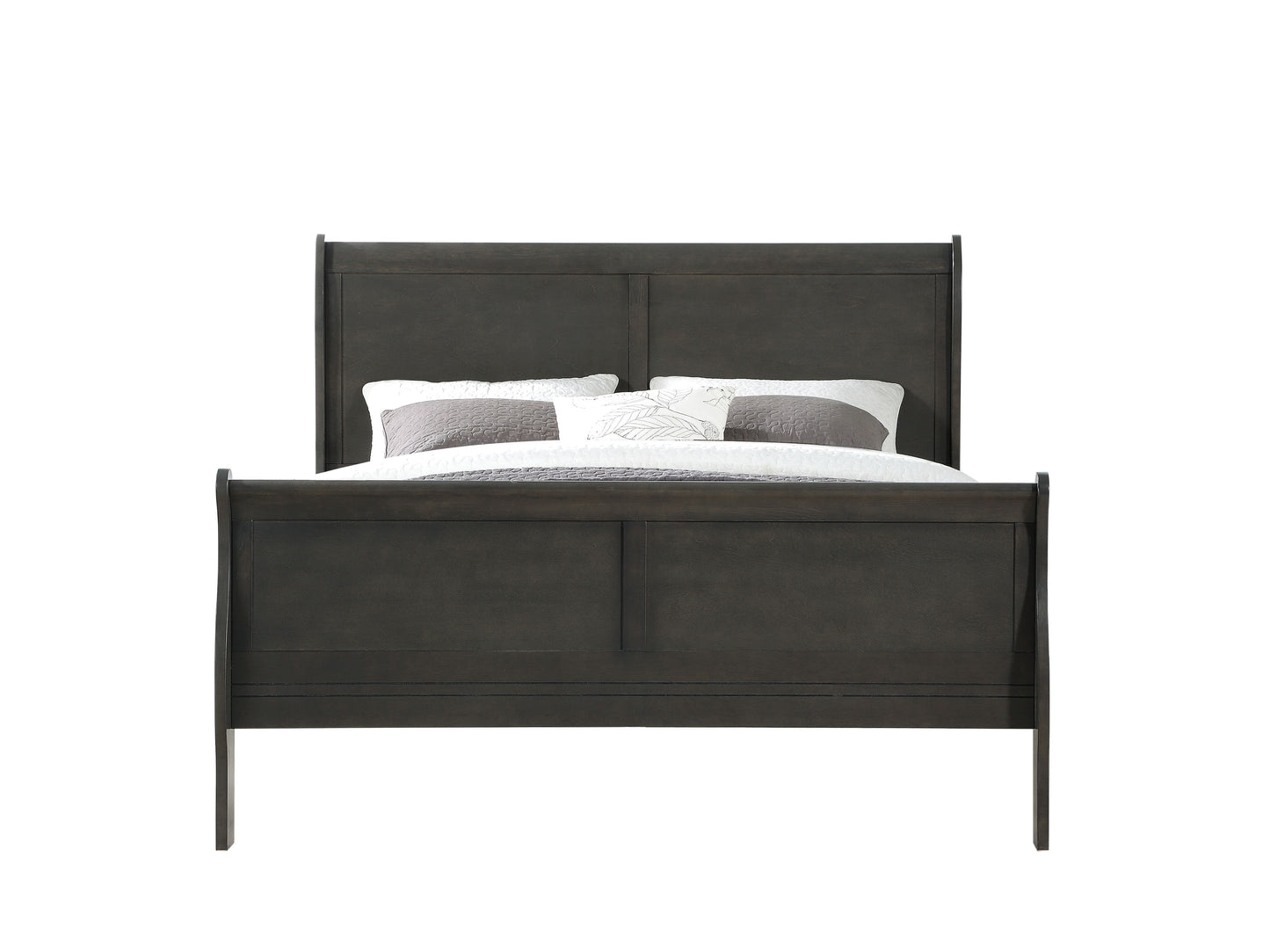 Louis Philippe - 2 Piece Eastern King Bedroom Set - Dark Gray