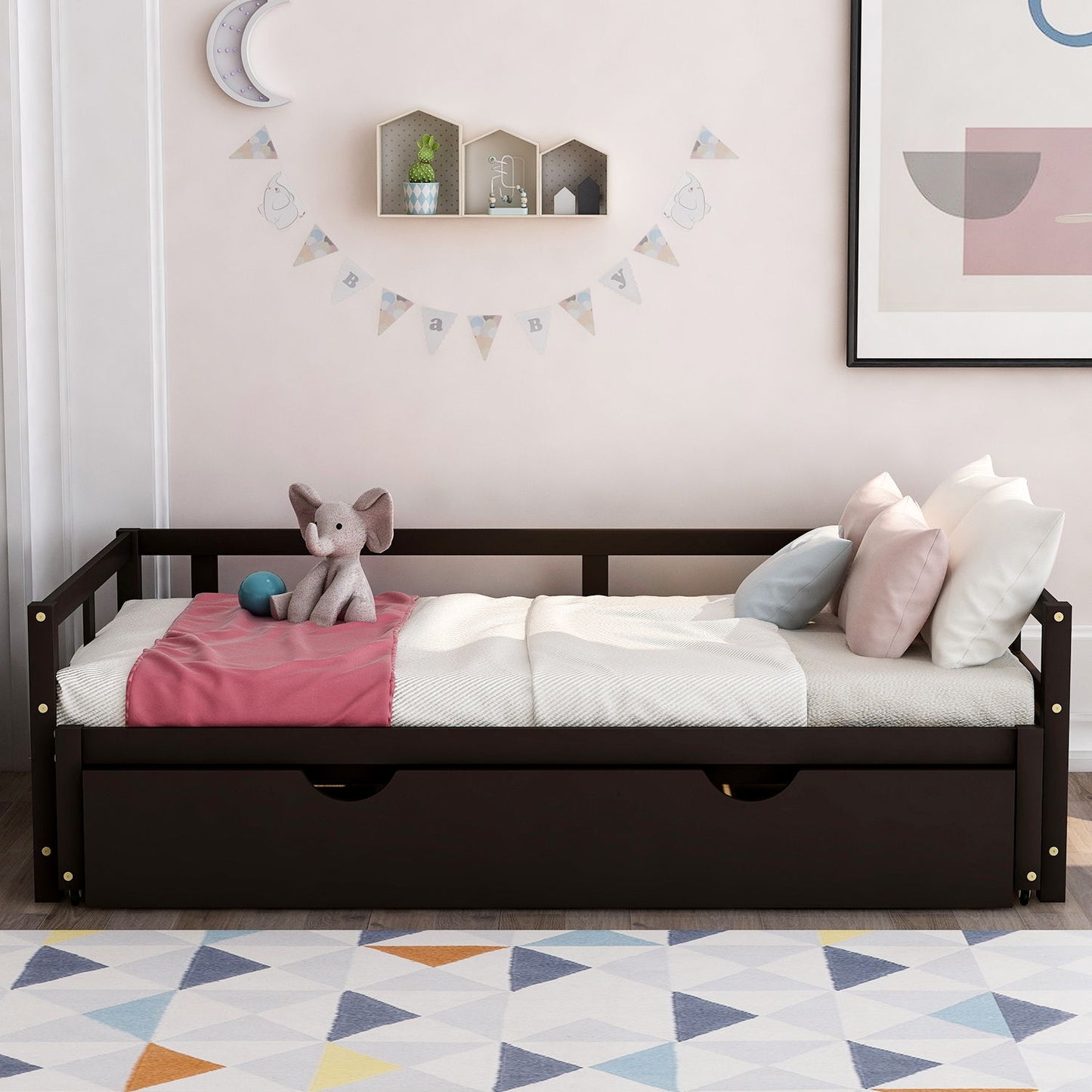 Extending Daybed With Trundle, Daybed With Trundle - Espresso