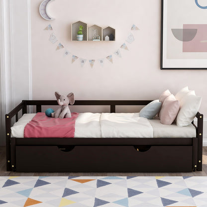 Extending Daybed With Trundle, Daybed With Trundle - Espresso