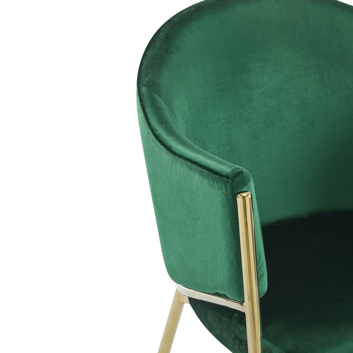 Modern Upholstered Dining Chair With Gold Metal Frame - Emerald / Gold