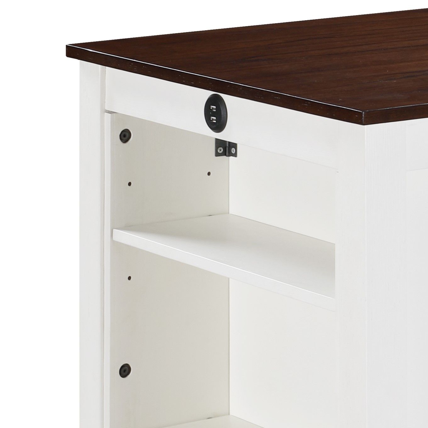 Graham - 3 Piece Small Space Counter Height Dining Table With Shelves And 2 Chairs (Set of 3) - White Finish