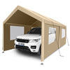 Carport, 10x20 Heavy Duty Portable Carport Garage Tent For Outdoor Storage Shelter - Khaki