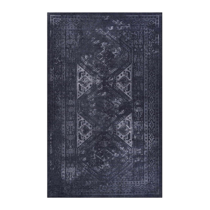 Maval - 3' X 5' Washable Area Rug - Black / Gray