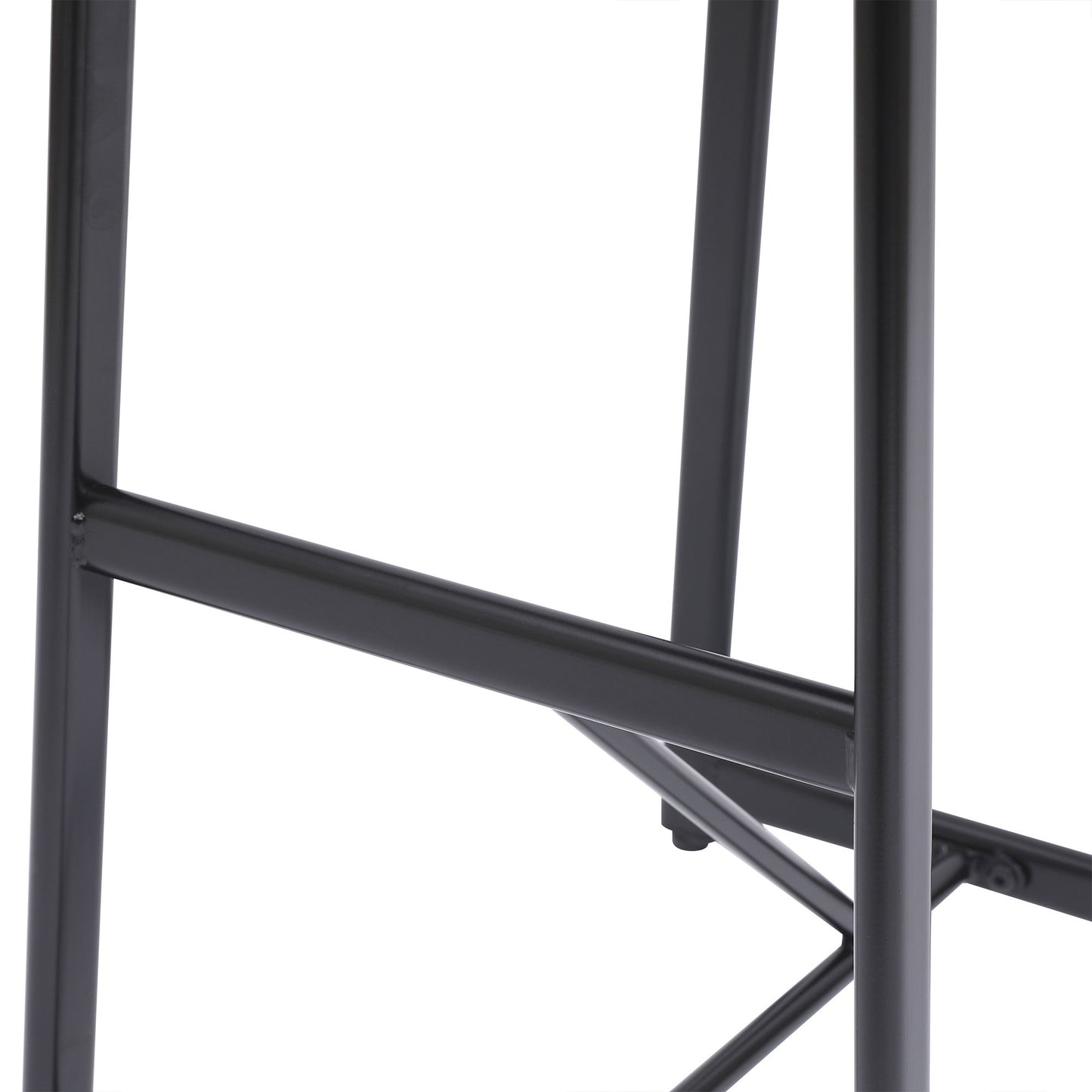 Modern Bar Stools With Backrest For Kitchen Island Or Pub Room, Metal Frame (Set of 3) - Black / White