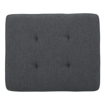 Contemporary Storage Ottoman With Tufted Waffle Stitching - Dark Gray