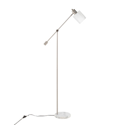 Marcel - Contemporary / Glam Floor Lamp - Nickel / Clear / Frosted