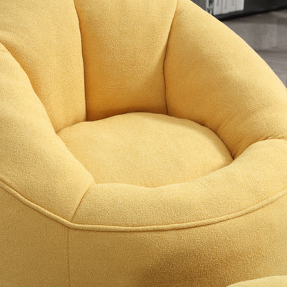 Bedding Bean Bag Sofa Chair High Pressure Foam Bean Bag Chair Adult Material With Padded Foam Padding Compressed Bean Bag With Footrest - Yellow