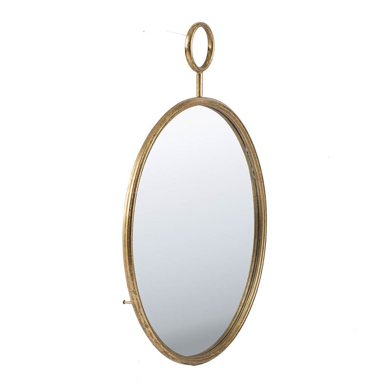 Circle Wall Mirror With Iron Frame, Accent Mirror For Living Room, Entryway, Office - Gold