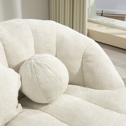 High Back Bean Bag Sofa Couch For Adults And Kids, Comfortable Lounger, Indoor & Outdoor Use - White
