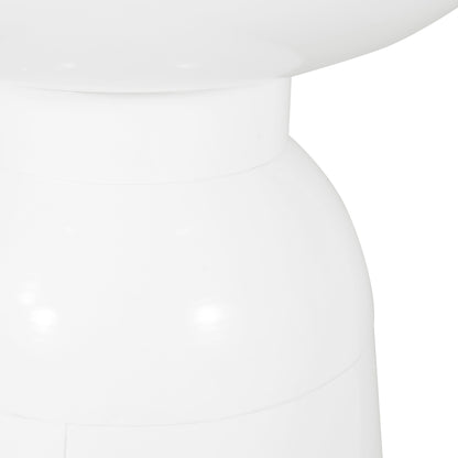 Outdoor, Metal End Table Large - White