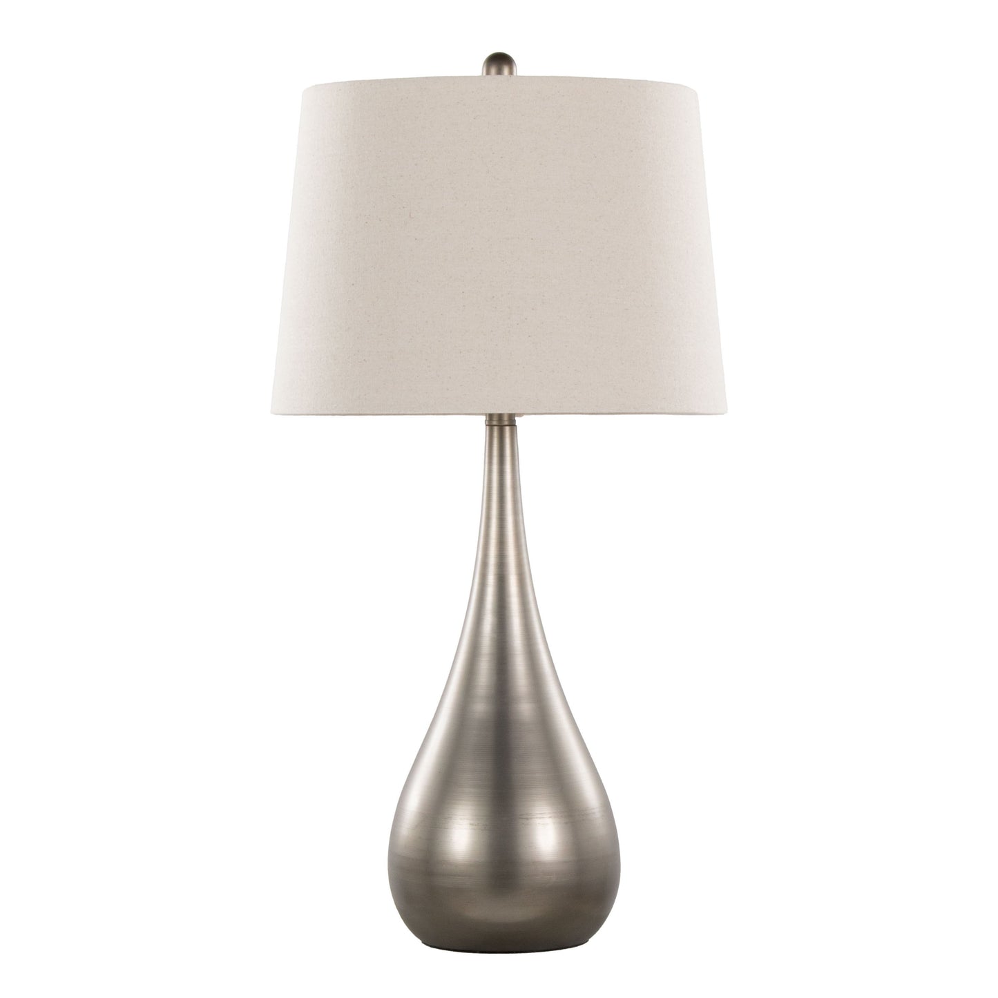 Pebble - Contemporary Table Lamp (Set of 2) - Aged Pewter / Natural