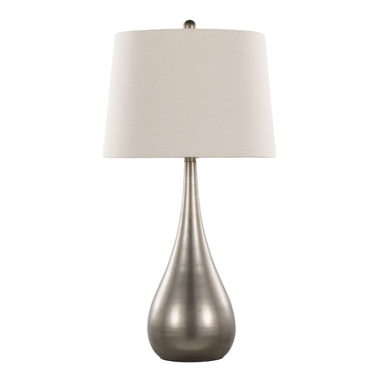 Pebble - Contemporary Table Lamp (Set of 2) - Aged Pewter / Natural