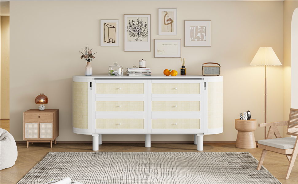 Queen Murphy Bed With Hidden Storage & Modern Woven Design - White