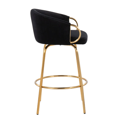 Claire - Contemporary / Glam Counter Stool (Set of 2) - Gold / Black